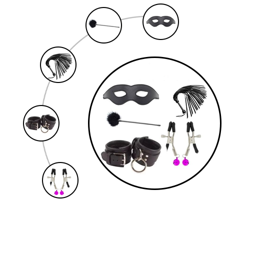 5 Piece Leather Bondage Kit