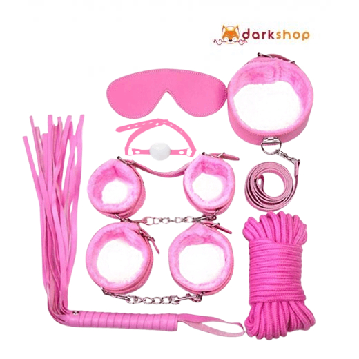 7 Pcs Pink Color Bondage Women Sex BDSM Restraint Set