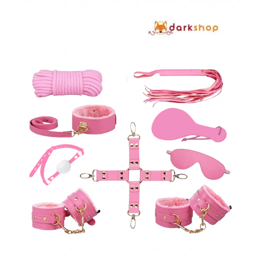 9 Pcs Luxury Pink BDSM Kit