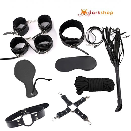 9 Pcs Luxury Black BDSM Kit