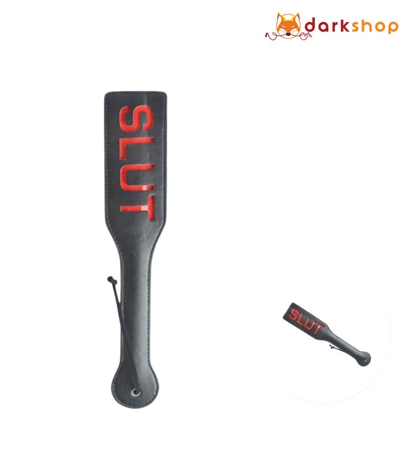 Adult Game SLUT PU Leather Hand Shank Whip (Pink /Black/Red)