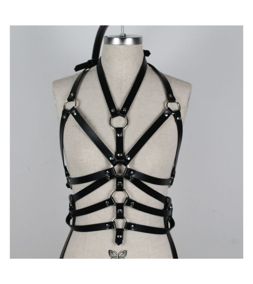 Sexy Body Leather Harness Set Bra