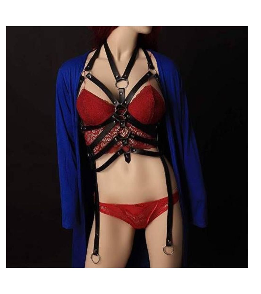 Sexy Body Leather Harness Set Bra
