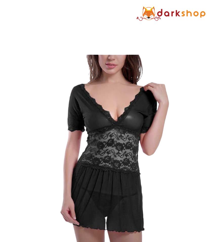 Baby doll Black Lingerie nightwear Dress