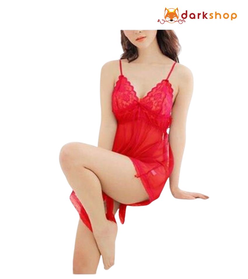 Big Bow Flyaway Chemise & G-String Set
