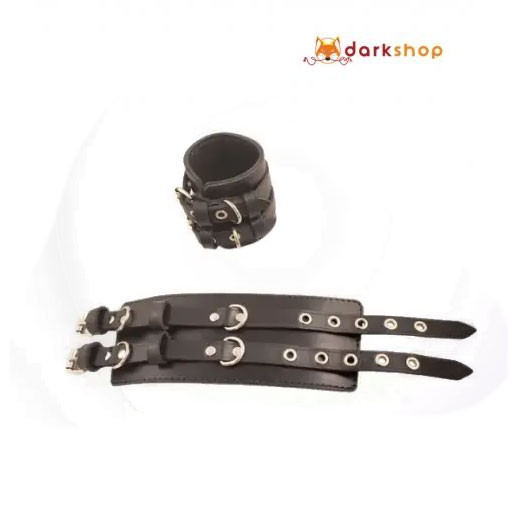 Black Double Buckle Handcuffs