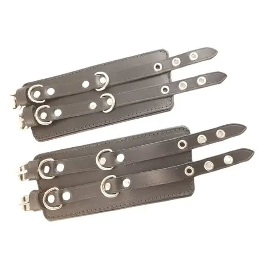 Black Double Buckle Handcuffs