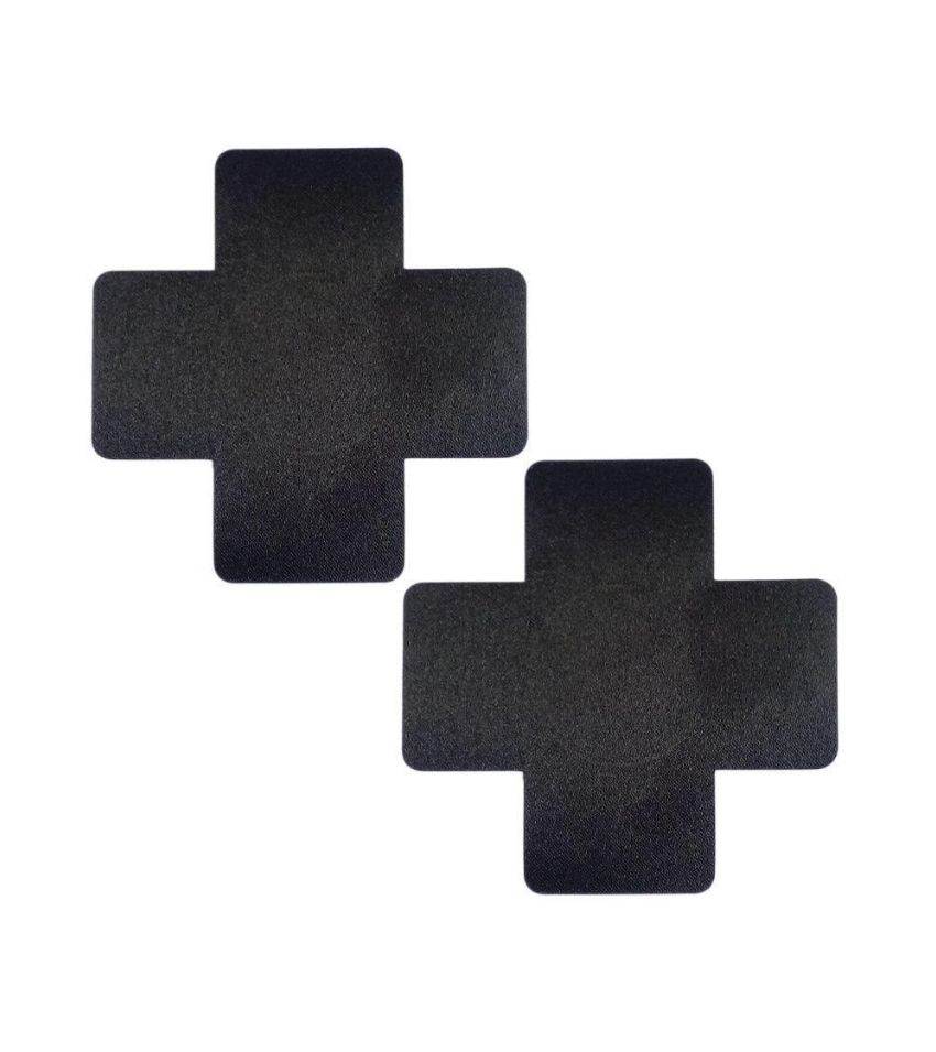 Black Cross Leather Nipple Covers