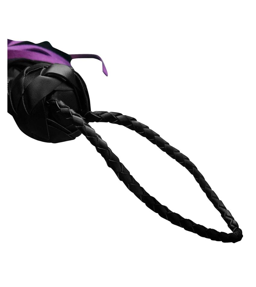 Black Faux Leather Flogger with Purple