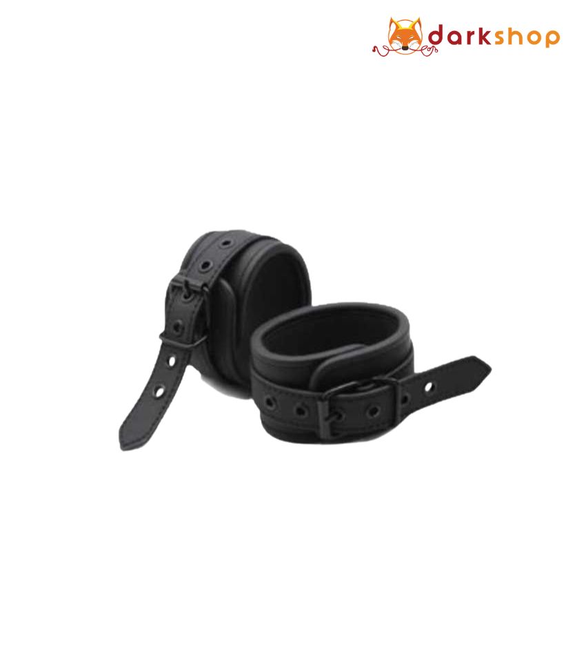 Black Leather BDSM Bondage Handcuffs