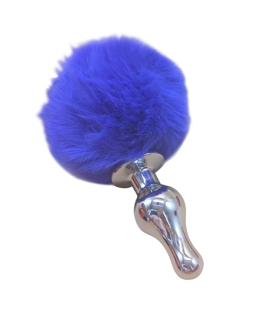 Curved Metal Bunny Faux Tail Butt Plug