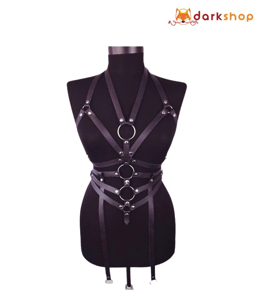 Sexy Body Leather Harness Set Bra