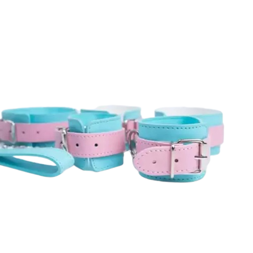 Bondage Kit, Handcuffs, Ankle Cuffs, Collar And Leash