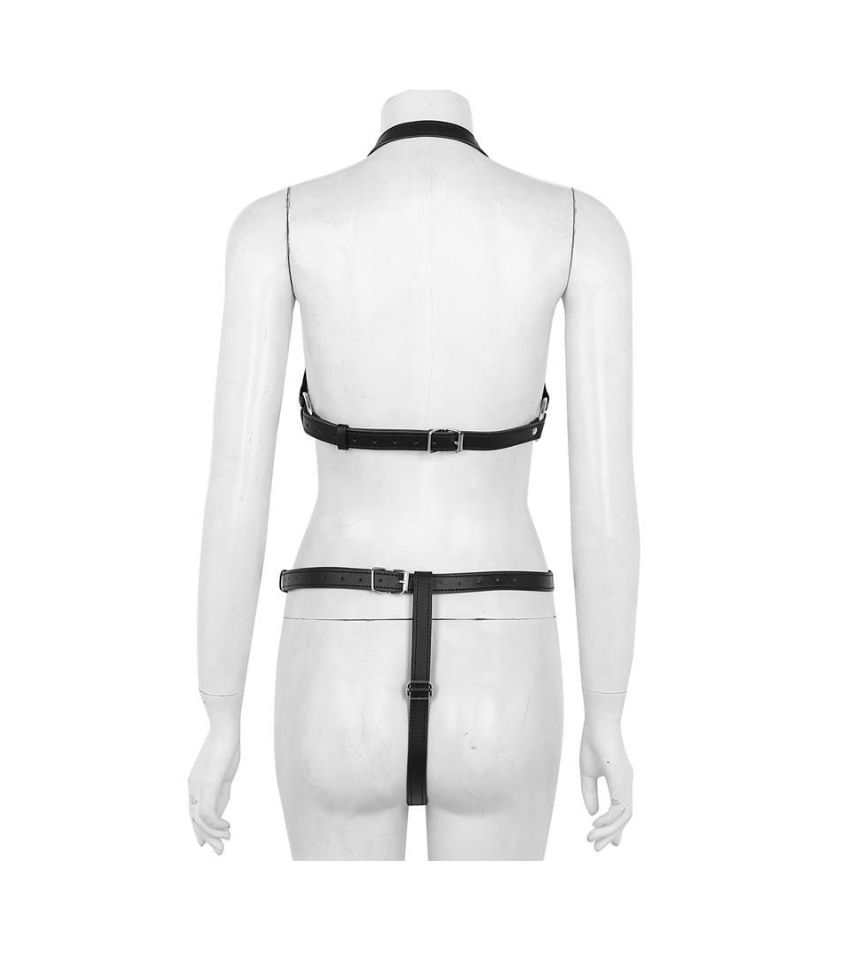 Black Bodysuit Chastity Belt For Women