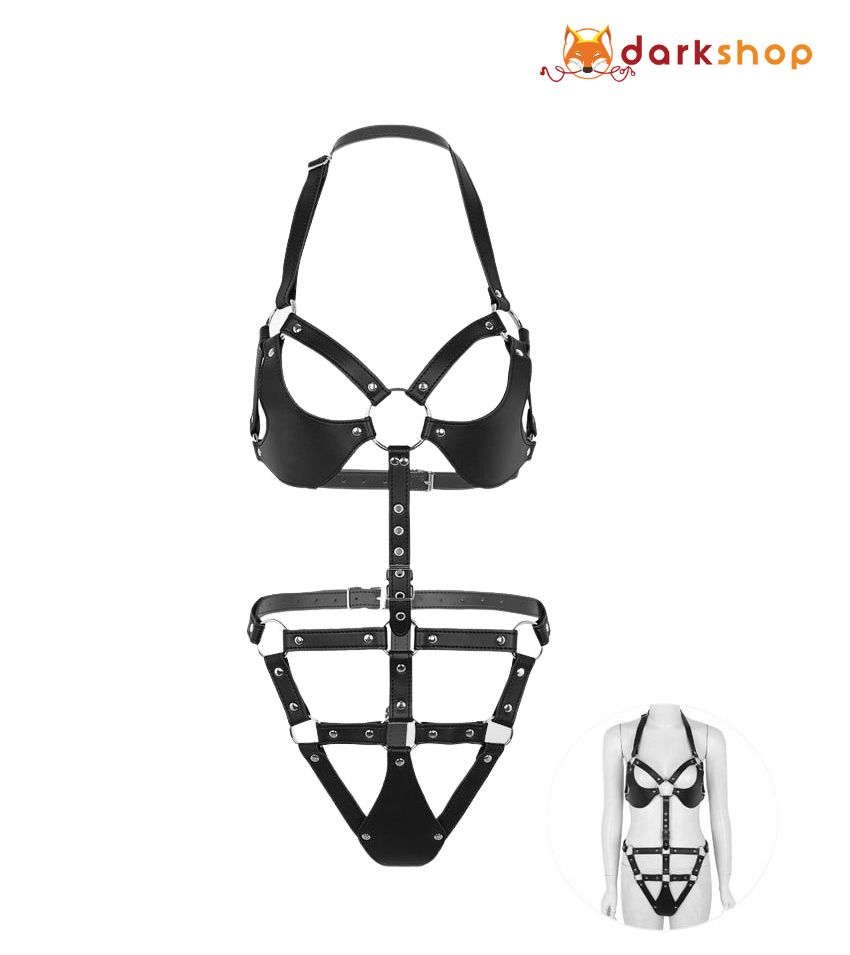 Black Bodysuit Chastity Belt For Women