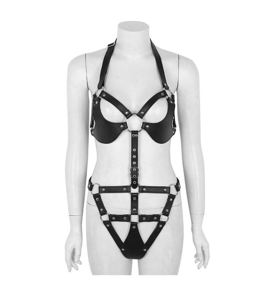 Black Bodysuit Chastity Belt For Women