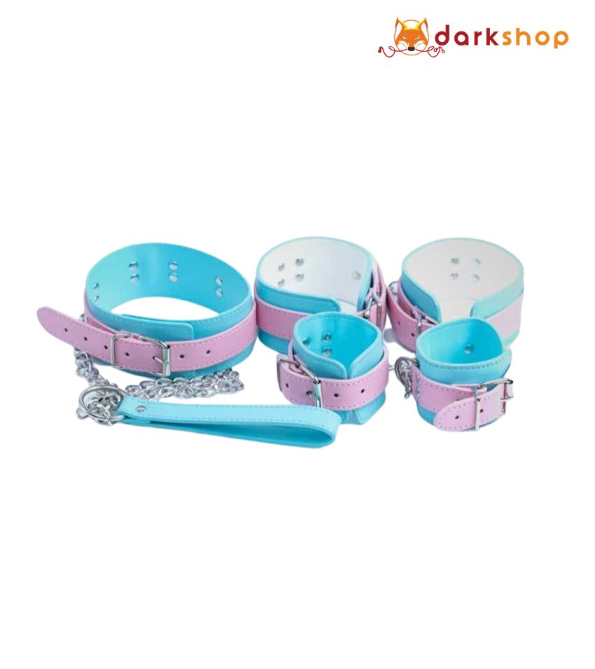 Bondage Kit, Handcuffs, Ankle Cuffs, Collar And Leash