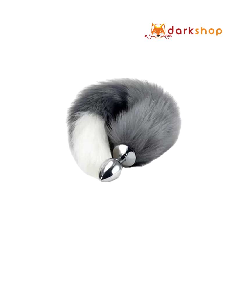 Butt Plug Fox Fluffy Tail Cosplay (Black/white)