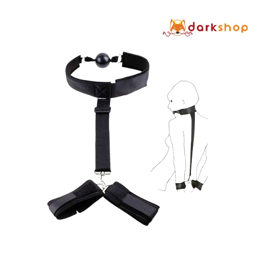 Collar Ring Mouth Gag & Handcuffs Restraints