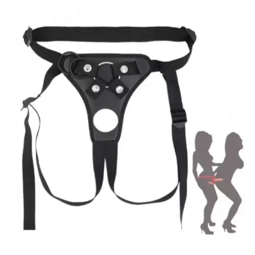 Adjustable Strap-on Double Dildo Hole Harness Lesbian Couple Belt
