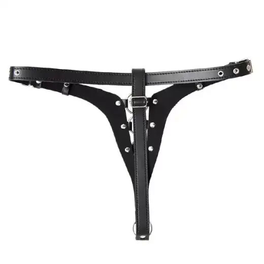 Female Adjustable Chastity Belt Leather Bondage Panty