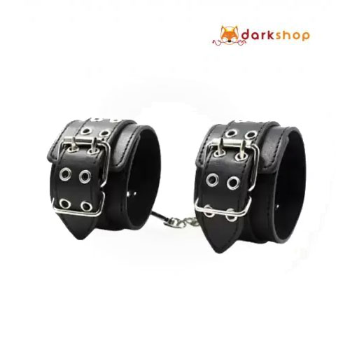 Fetish Black Leather Wrist Restraints Sexy Costume Cosplay Slave Hand Cuffs