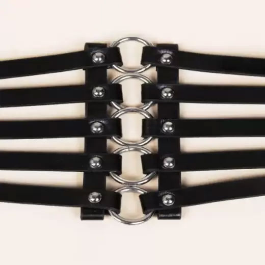 Fetish Necklace 4 Ring Out Wide Belt