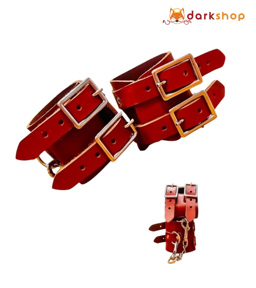 Genuine Leather Brown Handcuffs For Couples