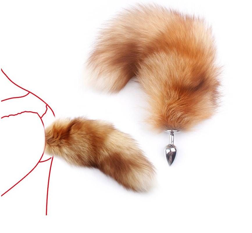Gold Fox Tail Anal Plug Stainless Steel