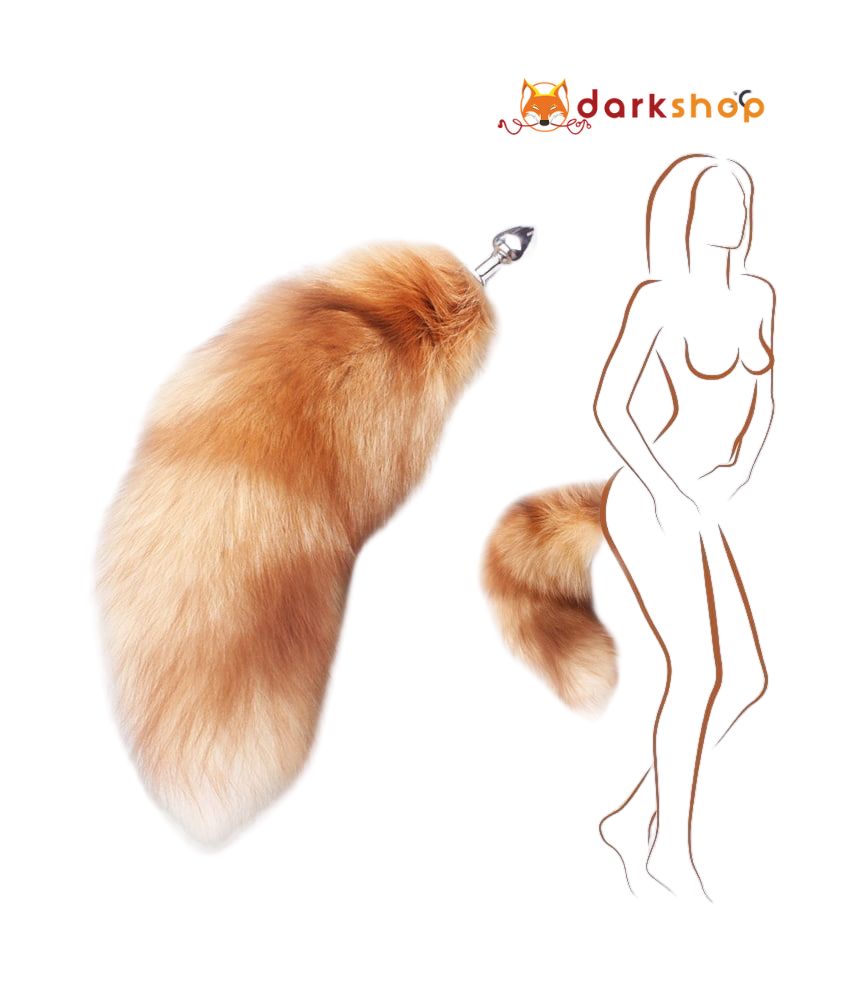 Gold Fox Tail Anal Plug Stainless Steel