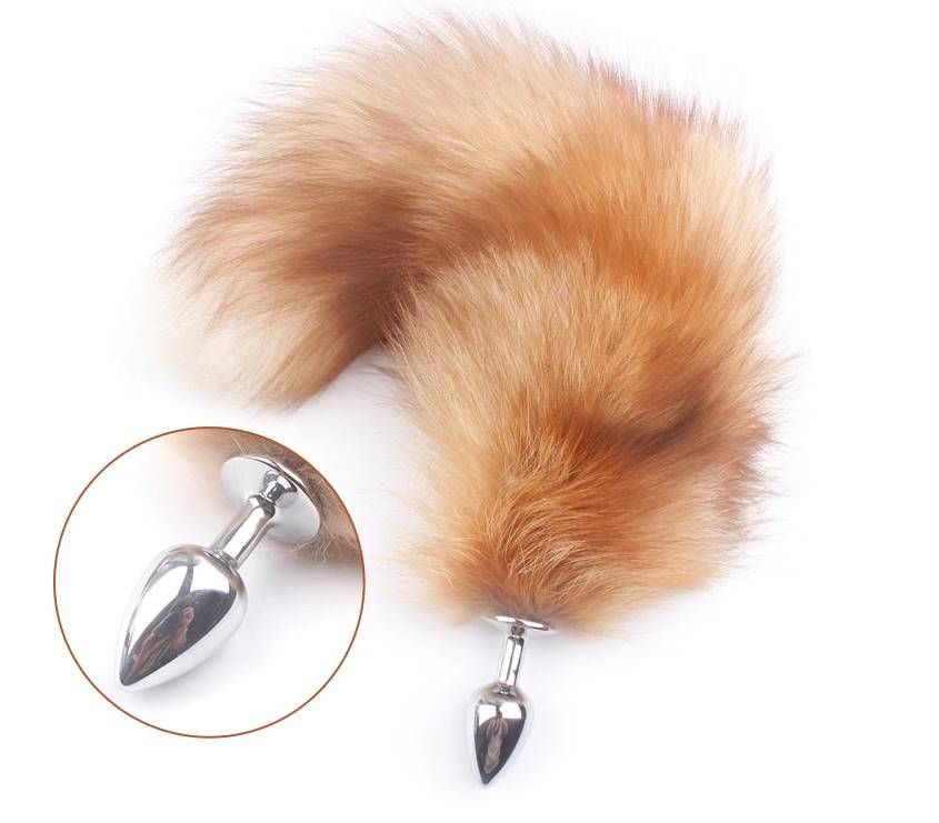 Gold Fox Tail Anal Plug Stainless Steel