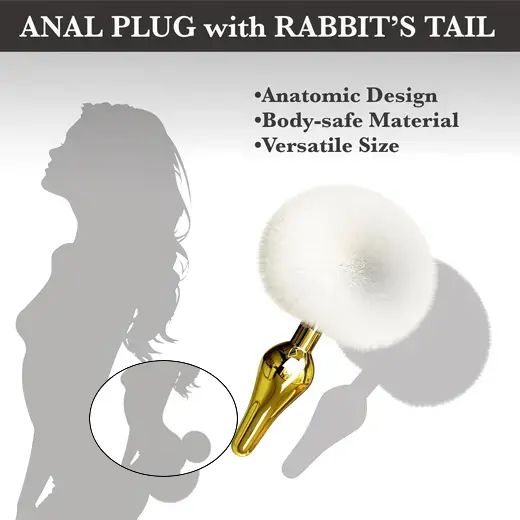 Golden Smooth Anal Tail Plug for Men and Women