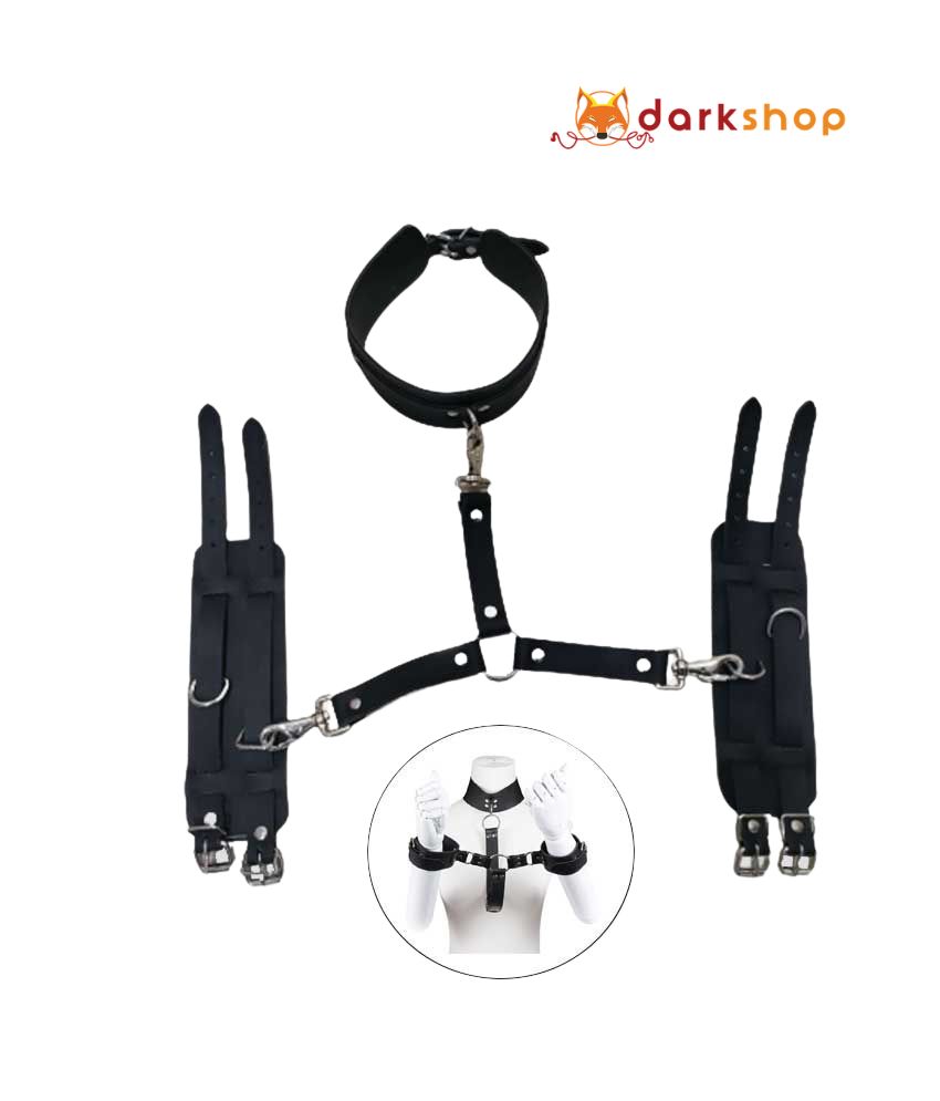 Neck Collar with Hand Cuffs Bondage