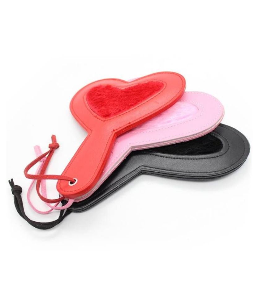 Heart Shaped Leather Hand Bat Spanking Floggers