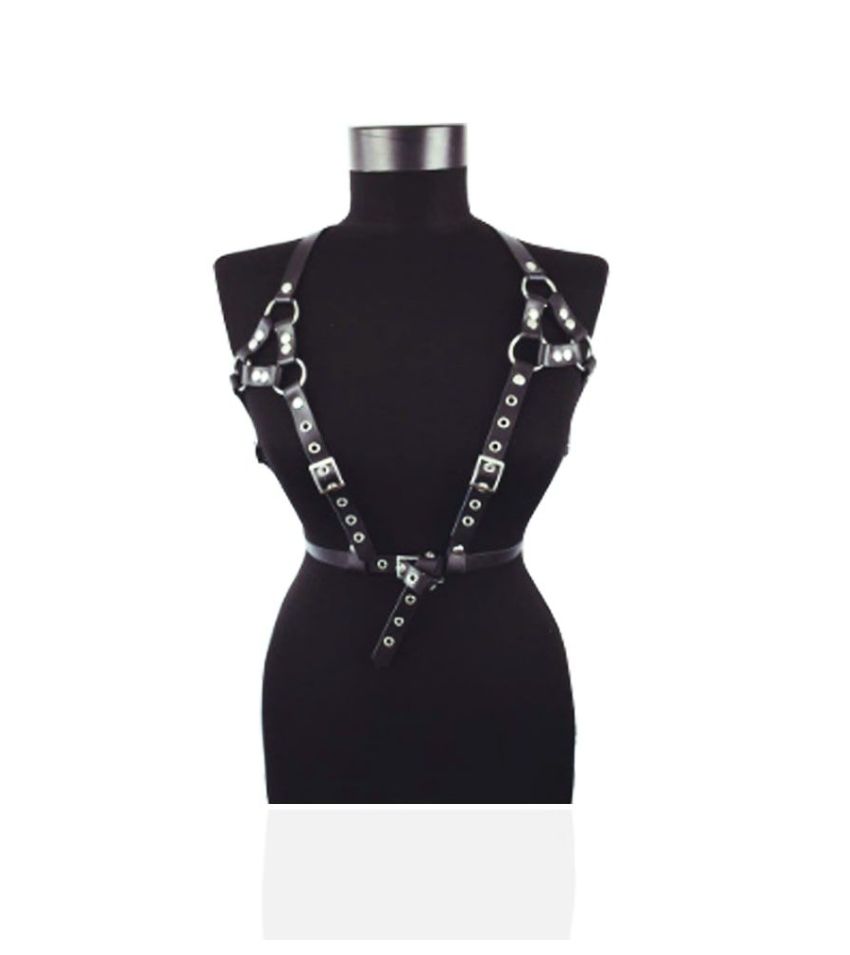 Bondage Cage Punk Sculpture Harness With Leather Belts