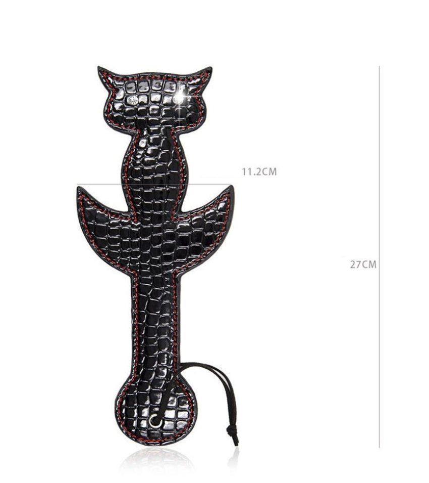 Leather Fetish Cat Paddle Spanking