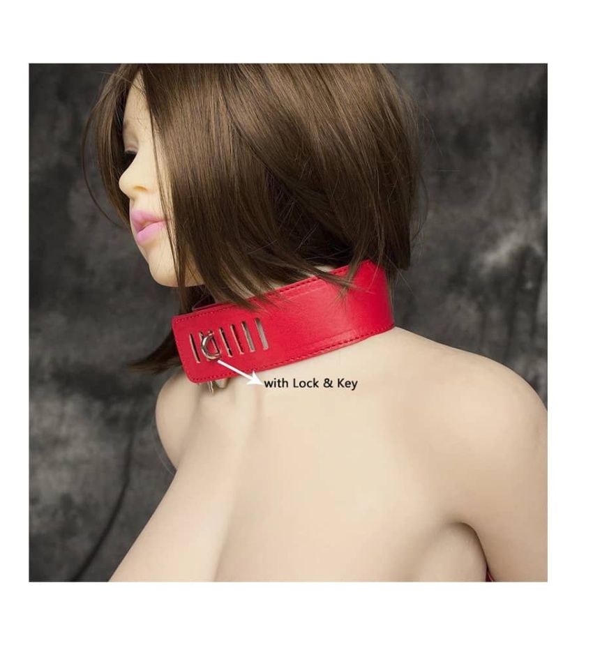 Leather Handcuffs Neck Sleeves Binding Back Tied Hands