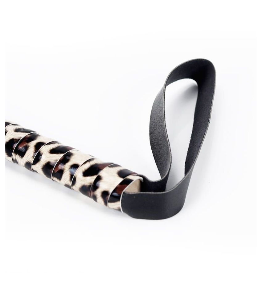 Leather Leopard Grain Hand Shank Whip