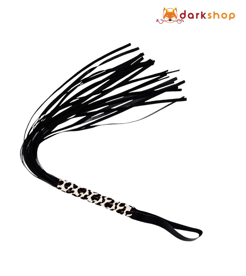 Leather Leopard Grain Hand Shank Whip
