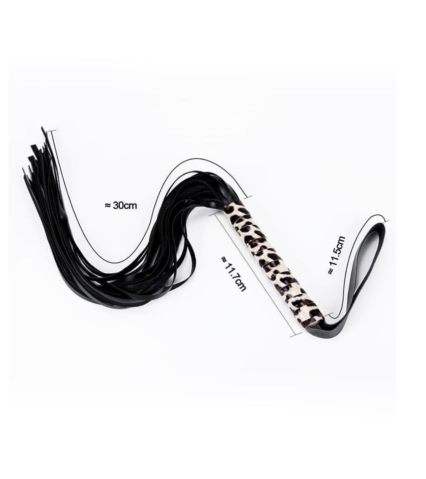 Leather Leopard Grain Hand Shank Whip