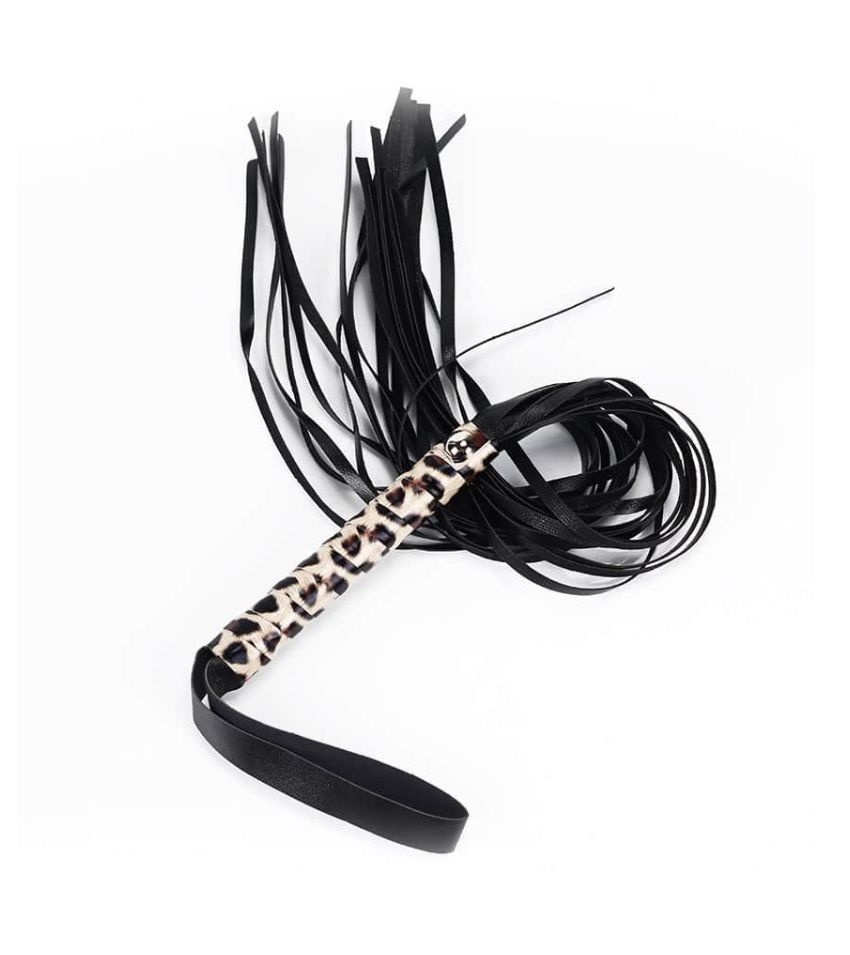 Leather Leopard Grain Hand Shank Whip
