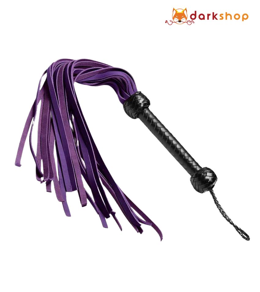 Leather Nubuck Purple Flogger Whip