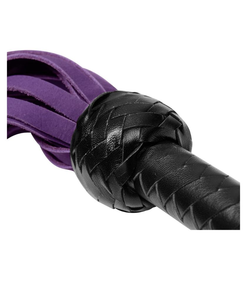 Leather Nubuck Purple Flogger Whip