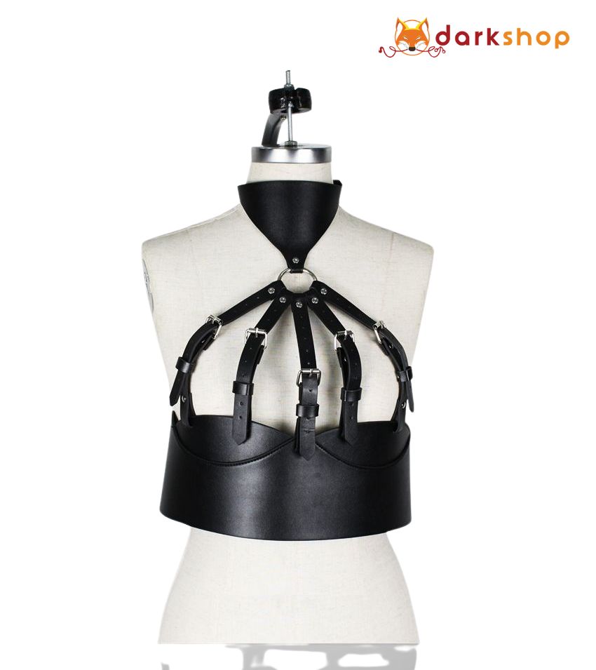 Leather belt harness body garter choker