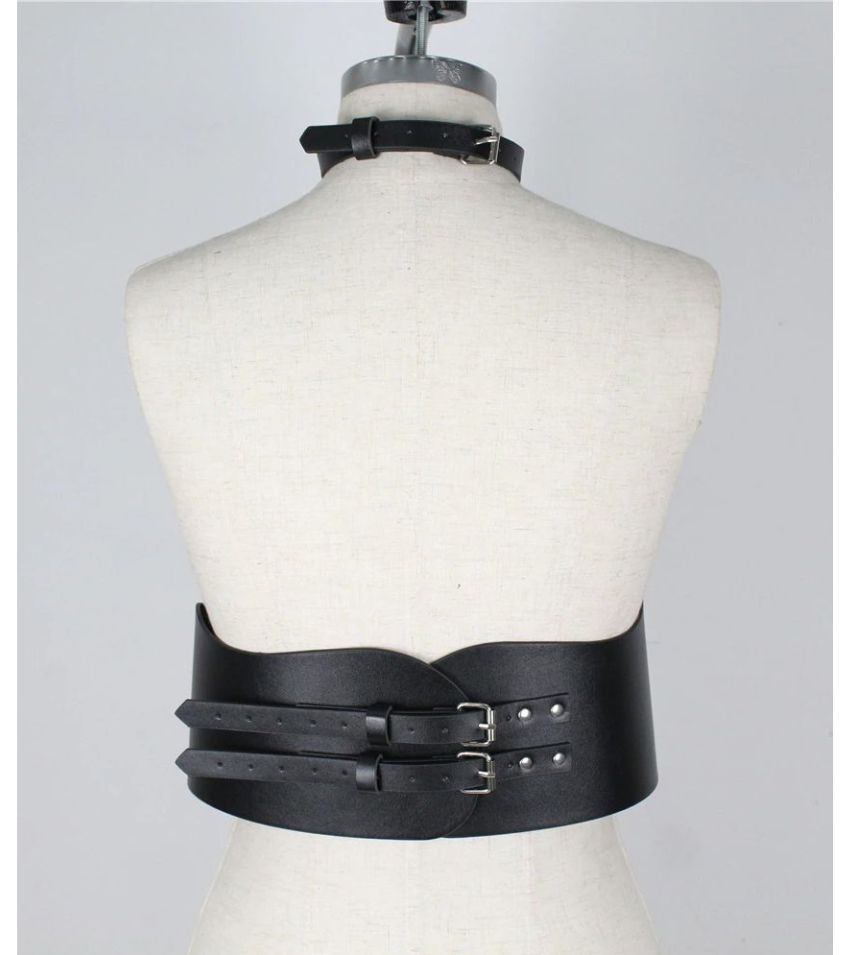 Leather belt harness body garter choker