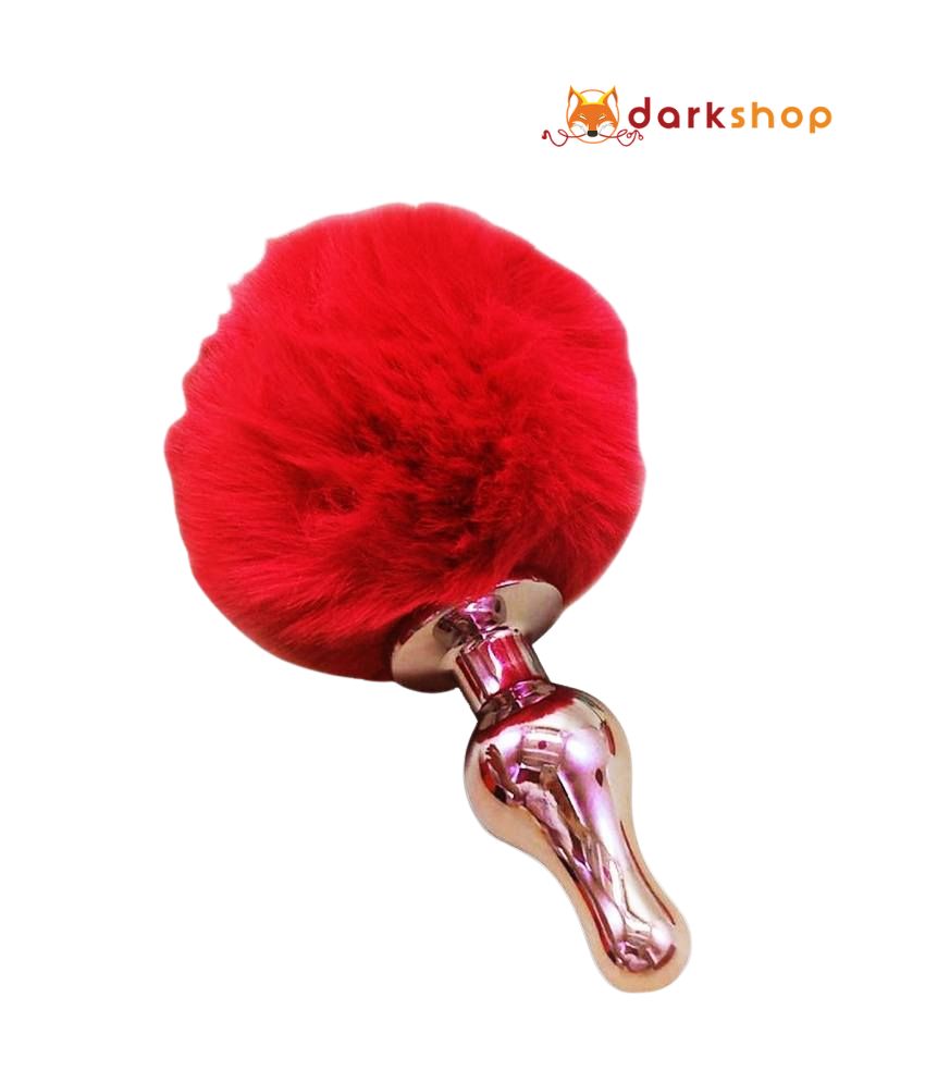 Curved Metal Bunny Faux Tail Butt Plug