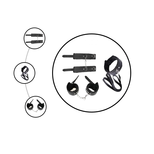 New Luxury Dog Slave Handcuff With Leg Spreader Ankle Cuffs Kit