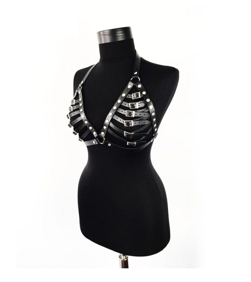 Punk Chest Stud Rave Bra Harness
