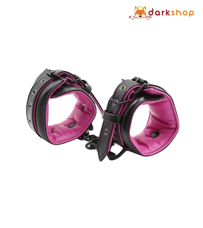 Pink Black Handcuffs Ankle Cuffs