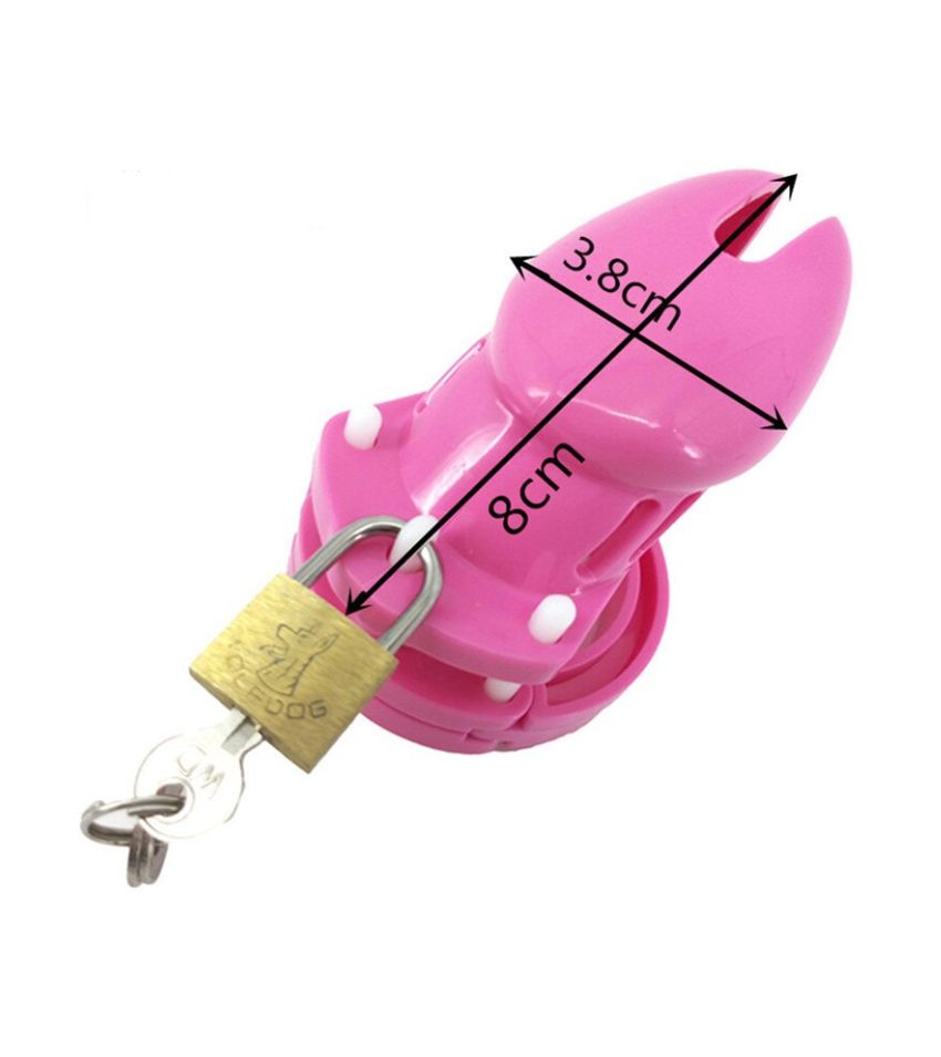 Pink Chastity Locked Cage Sex Toy for Men